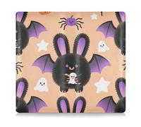 Evil Black Rabbit on Halloween Leather Auto Registration Insurance & ID Card Holder Essential Wallet Case for Cards, Essential Document, Driver License Vehicle Paperwork