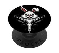 Evil Bunny Zipper Mouth Creepy Cute Rabbit For Men Women PopSockets Adhesive PopGrip