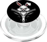 Evil Bunny Zipper Mouth Creepy Cute Rabbit For Men Women PopSockets PopGrip for MagSafe