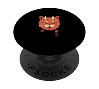 evil Cat Face Oni Kawaii Demon Kitty Horned Anime PopSockets Adhesive PopGrip