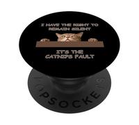 Evil Cat I Have The Right To Remain Silent for Cat Lovers PopSockets Adhesive PopGrip