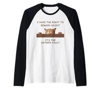 Evil Cat I Have The Right to Remain Silent for Cat Lovers Raglan Baseball Tee