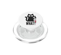 Evil Cat with What? Sarcastic Humor for Office Desk PopSockets PopGrip for MagSafe