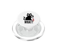 Evil Cat with What? Sarcastic Humor for Office Desk PopSockets PopGrip for MagSafe