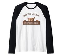 Evil Cat You're Next Peeking Cat Design for Cat Lovers Raglan Baseball Tee