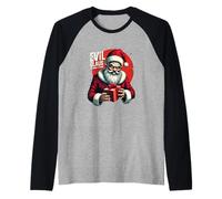 Evil Claus is Coming to Town - Creepy Holiday Santa Raglan Baseball Tee