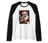 Evil Claus is Coming to Town - Creepy Holiday Santa Raglan Baseball Tee