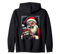 Evil Claus Is Coming to Town - Creepy Holiday Santa Zip Hoodie