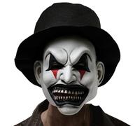 Evil Clown Mask, Latex Scary Halloween Half Face Cover - Creepy Smiling Horror Costume with Elastic Band for Devil Demon Cosplay & Terror Party Props