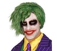 Evil Clown Wig Adult Halloween Horror Villain Fancy Dress Costume Accessory