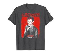 Evil Dead 2 Ash Williams Bloody Groovy Horror Comedy T-Shirt, Men, Dark Heather Grey, 3X-Large