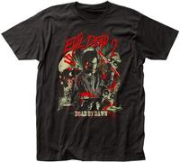 Evil Dead 2 Dead by Dawn T Shirt Mens Pop Culture Movie Retro Tee Black Black L