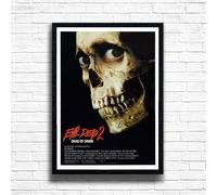 Evil Dead 2, Horror Movie Print, Scary Thriller Film Poster, A4 and A3 Size Frame Options Available,Great Home, Pub, Café, Bar Wall Art Print, House gift for horror lovers (A3 Framed (Black))