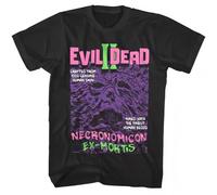 Evil Dead 2 Neon Necronomicon Ex Mortis Men's T Shirt Crafted from Human