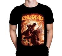 Evil Dead Who's Laughing Now Mens T-Shirt Horror Film Print, Black Cotton T-Shirt, Movie Poster Tee