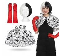 Evil Dog Lady Accessory Set | 3 Pcs | Cape, Bob Wig & Gloves - XLarge
