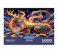 Evil Dragon 1000 Pieces Premium Jigsaw Age 3+ Quirky, Abstract Design, Home Decoration, Educational, Challenging 70x50cm/1000pcs