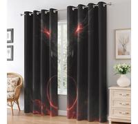Evil Dragon Curtains for Bedroom Living Room, Fantasy Animal Blackout Curtains Eyelet 72 Drop 2 Panels, Patterned Window Drapes, Home Decor 46x72 Inch B-D70
