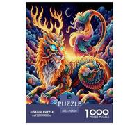 Evil Dragon Jigsaw Puzzles Puzzles for Adults Kids. 1000 Piece Whimsical Challenge Toy Educational Game Home Decoration for Educational Games Gifts 70x50cm/1000pcs