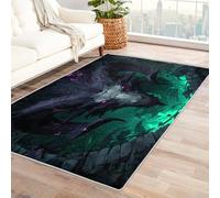 Evil Dragon Rugs Living Room, Extra Large Rug, Low Pile Rug Non Slip, Machine Washable, Area Rugs for Living Room, Magic Vine Leaf Home Decor Floor Carpets, 200x300 cm