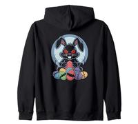 Evil Easter Bunny Scary Horror Rabbit Red Eyes Monster Zip Hoodie
