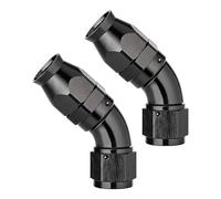 EVIL ENERGY 10AN 45 Degree PTFE One Piece Full Flow End Hose Fitting Aluminum Black 2PCS
