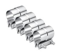 EVIL ENERGY 2.5'' Exhaust Clamp,2 1/2 in Lap Joint Band Clamp Stainless Steel for Pipes,Mufflers,Catalytic Converters (4Pcs, 2.5 inch)