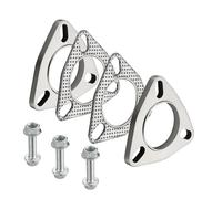 EVIL ENERGY 2.5 Inch 3 Bolt Stainless Steel Exhaust Flange & Exhaust Gasket Kit with Bolts & Nuts, Exhaust Flange Connection Kit for Automotive Replacement Exhaust Flanges (2PC Gasket)