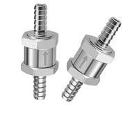 EVIL ENERGY 5/32" Fuel Check Valve One Way Inline Non Return Diesel Gasoline Silver (4mm OD,2PCS)