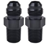 Evil Energy 6AN Flare to 1/4" NPT Male Straight Fitting Union Flare Adapter Aluminum Black 2Pcs