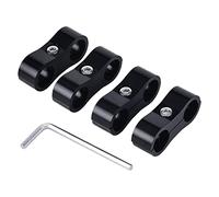 Evil Energy 6AN Hose Separator Clamp,3/8 Fuel Line Mounting Clamp,Fuel Hose Divider for Oil Gas Water Brake Line,4Pcs Aluminum Black