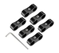 Evil Energy 6AN Hose Separator Clamp,AN6 Fuel Line Mounting Clamp,Fuel Hose Holder,Black 6Pcs