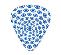 Evil Eye 12 Pack Guitar Picks With 3 Thicknesses And Storage Box, Abs Plectrums For Electric Bass Guitar Players