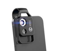 Evil Eye 200X Phone Microscope Lens, Nano Zoom Phone Micro Lens with LED Light/CPL/Universal Clip, Mini Pocket Macro Camera Attachment for iPhone/Android, Ideal for Gardeners Watch Jewelry Enthusiasts