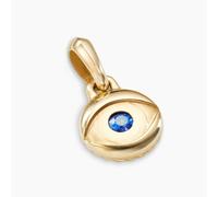 Evil Eye Amulet in 18ct Yellow Gold with Blue Sapphire, 14.5mm