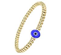 Evil Eye Beaded Bracelet Gold Lightweight Blue Eye Fashion Jewelry for Women Comfortable Fit Material Suitable for Christmas Valentines Day Gifts