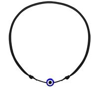 Evil Eye Black Cord Anklet Bracelet for Women Men Teen String Waterproof Adjustable Ankle Bracelets Minimalist Jewelry Unisex Beach, 8" min length - 16" max length, Polyester Glass Nylon, no gemstone