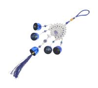 Evil Eye Blue Peacock Hanging Wind Chime Metal Ornament