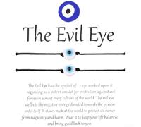 Evil Eye Bracelet, 2-Pack Adjustable 16-28 cm Handmade Turkish Blue Eye Protection Amulet Woven Beaded Unisex Fashion Jewelry(E)