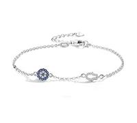Evil Eye Bracelets For Women Lucky 925 Sterling Silver Bracelet Blue Eye Hamsa Hand Fatima Hand Turkey Jewelry