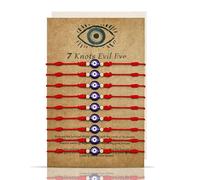 Evil Eye Bracelets for Women Men Good Luck Jewelry, 9 Pcs Red String Bracelet Protection, Knot Red String Bracelet Amulet Handmade Good Luck Protection, for Family Lover Mother Daughter Friendship