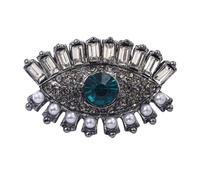 Evil Eye Brooch Crystal Pearl Evil Eyes Lapel Pin for Women Shawl Scarf Buckle Jewelry, Crystal, crystal