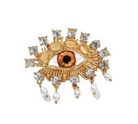 Evil Eye Brooch Fashion Unique Elegant Rhinestone Vintage Lucky Charms Eye Brooch Enamel Tassel Pearl Pin Clothing Jewelry Clothing Backpack Jacket Hat Decoration DIY, L, Crystal Rhinestone Pearl, no