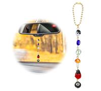 Evil Eye Car Hanging Ornament,8 Ball Mushroom Four-Leaf Clover Pendant for Car Rear View Mirror,Cute Boho Evil Eye Ladybug Yin Yang Symbol Car Decor Accessories