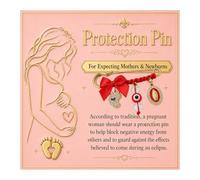Evil Eye Charm Brooch Pin for Women, Pregnancy Protection Safety Pins Red String Virgin Mary Cross Tiny Feet Charm Good Luck Maternity Jewelry Mom Gift Backpack Clothing Badges