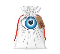 Evil Eye Christmas Drawstring Gift Bag Santa Sack With Cards