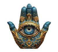 evil eye desk figurine, palm tree sculpture, home ornaments, evil eye table figure, hand carved, mantle ornament, fireplace shelf, decor