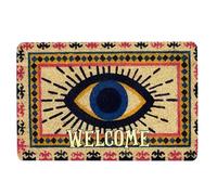 Evil eye Door Mat Greek Mati Mataki Evil Turkish Eye Welcome Housewarming Gift Welcome Non-Slip Mats Funny Doormat Bathroom Kitchen Front Porch Rugs Entrance 16 * 24in/40 * 60cm