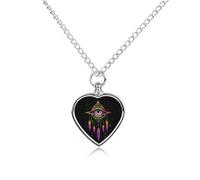 Evil Eye Dream-catcher Heart Urn Necklace for Ashes Memorial Keepsake Jewelry Pendant Silver Chain
