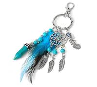 Evil Eye Dream Catcher with Keyring Handmade Feather Dream Catchers with Beads Jewelry for Wall Car Hanging Amulet Decor Craft